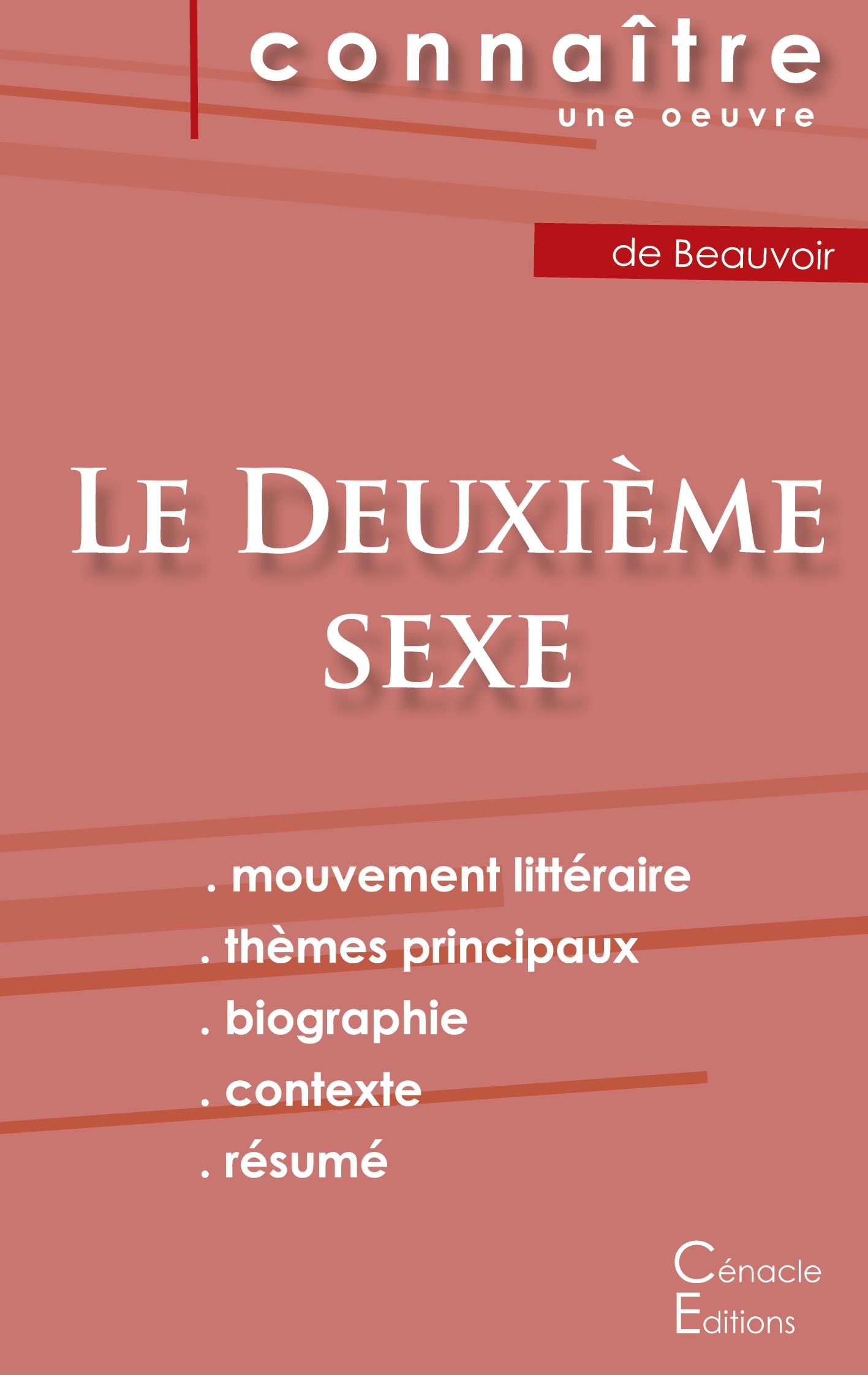 Vorderes Coverbild Fiche de lecture Le Deuxième sexe (tome 1) de Simone de Beauvoir (Analyse littéraire de référence et résumé complet)