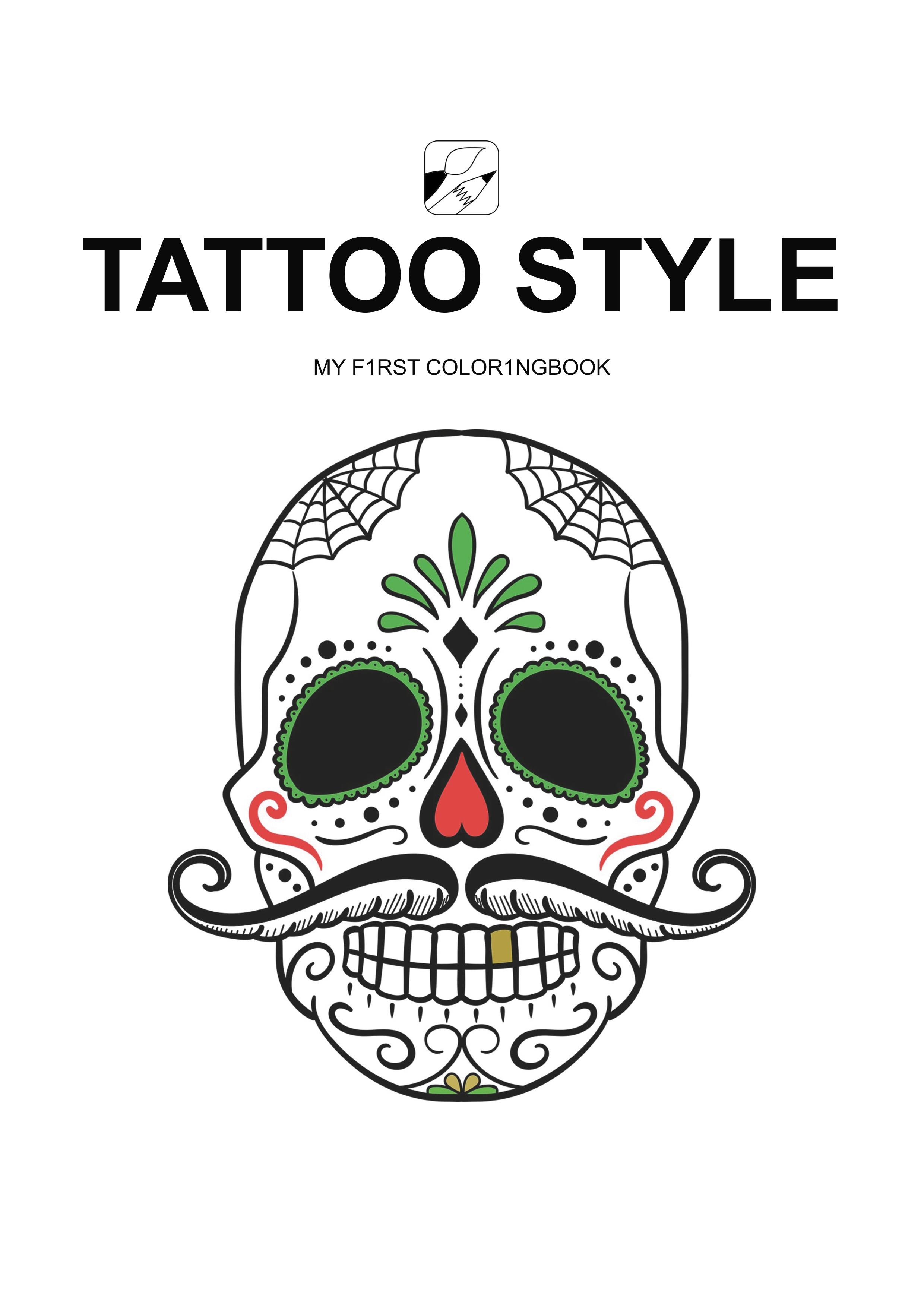 Vorderes Coverbild EyeVisto: Tattoo Style Malbuch
