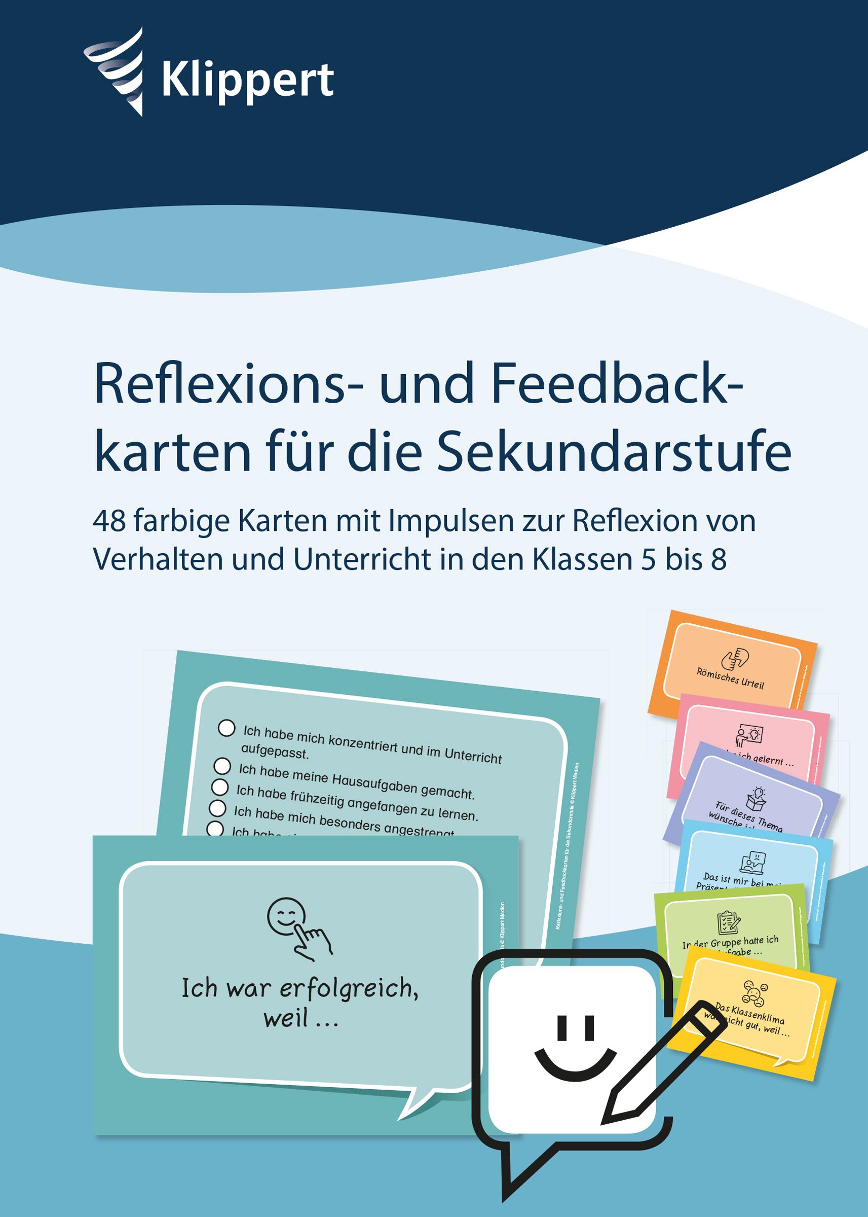 Vorderes Coverbild Reflexions- und Feedbackkarten Sekundarstufe