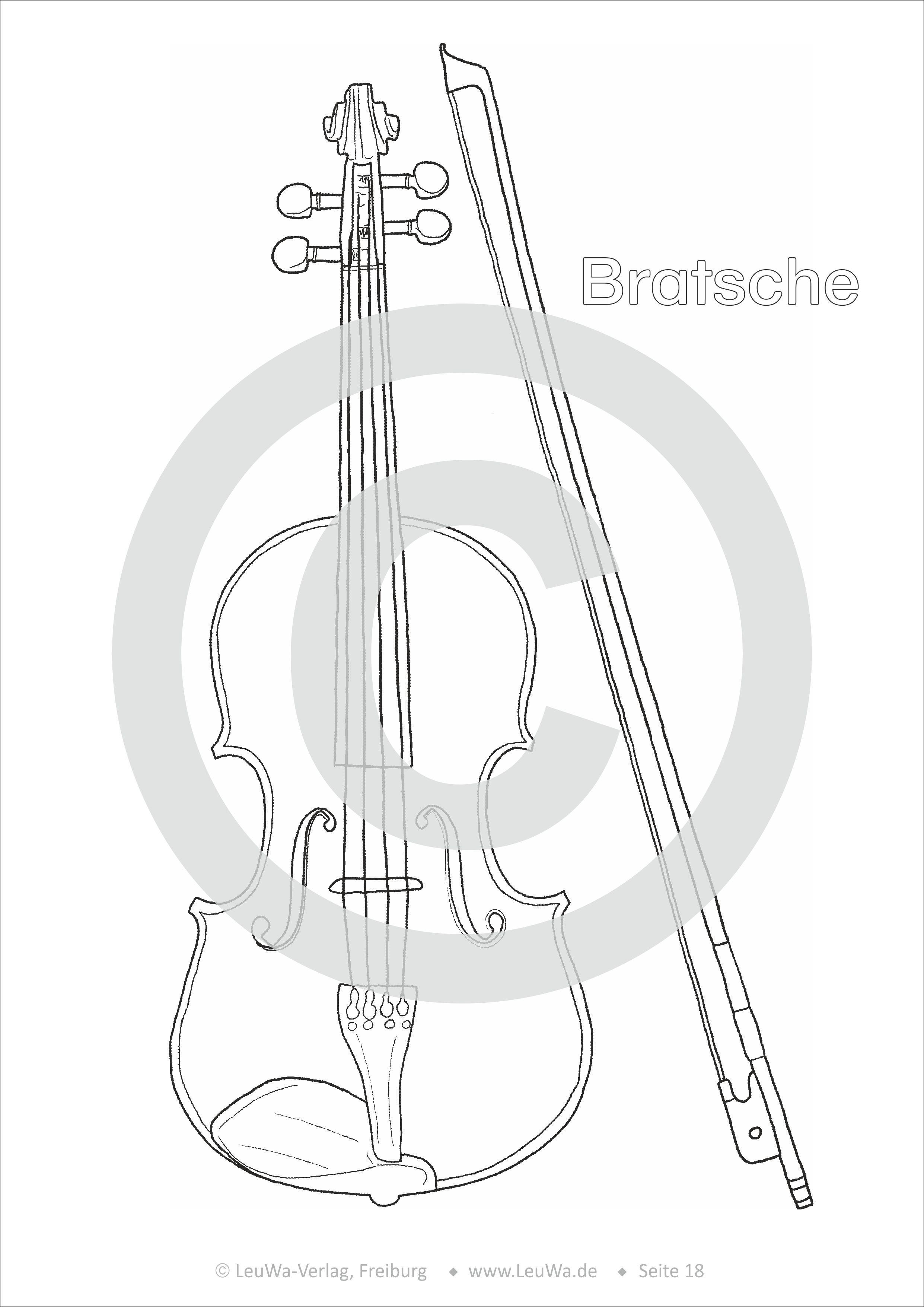 Beispielinhalt (Bild) Musikinstrumente Malbuch