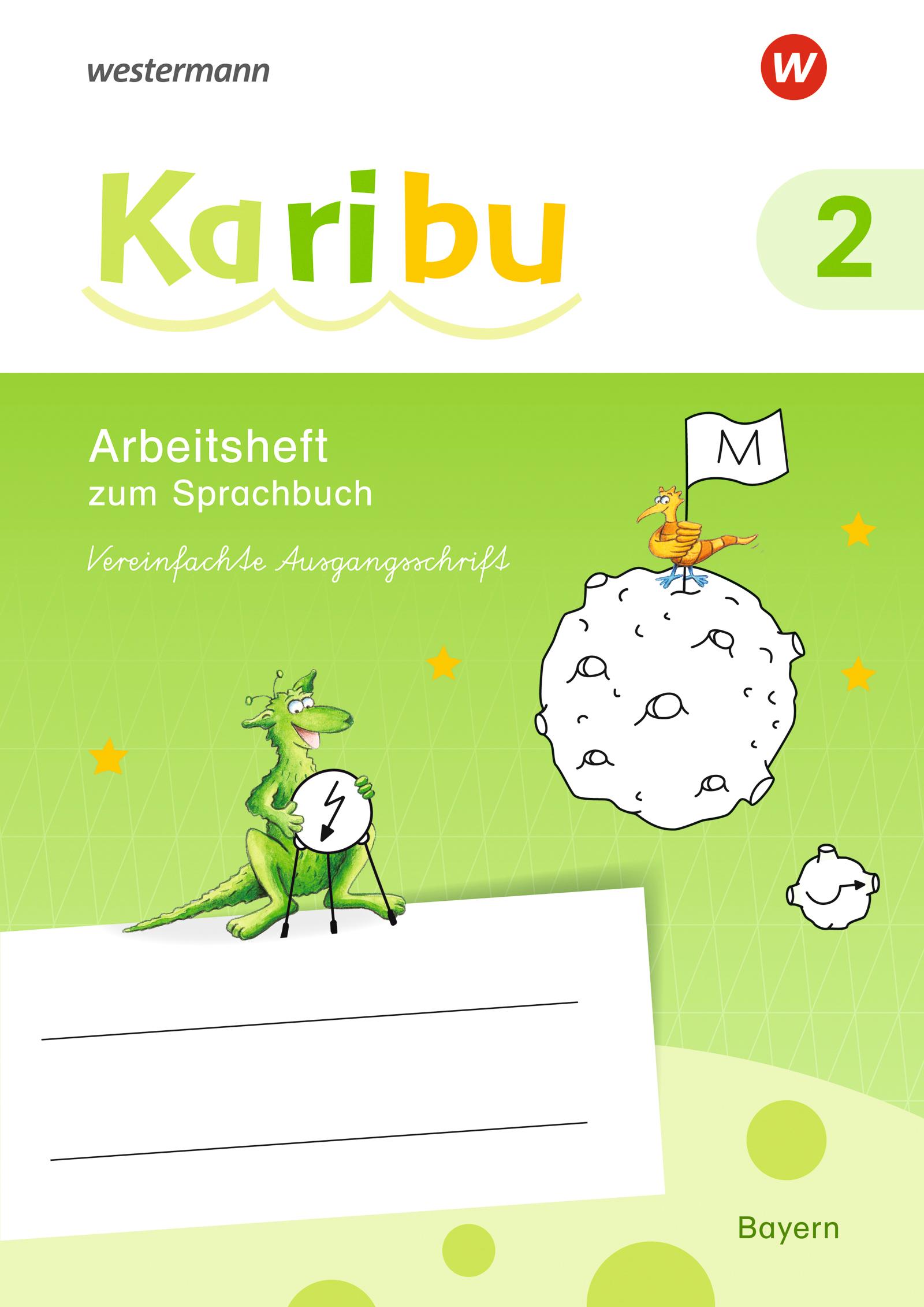 Vorderes Coverbild Karibu 2. Arbeitsheft VS Vereinfachte Ausgangsschrift. Bayern