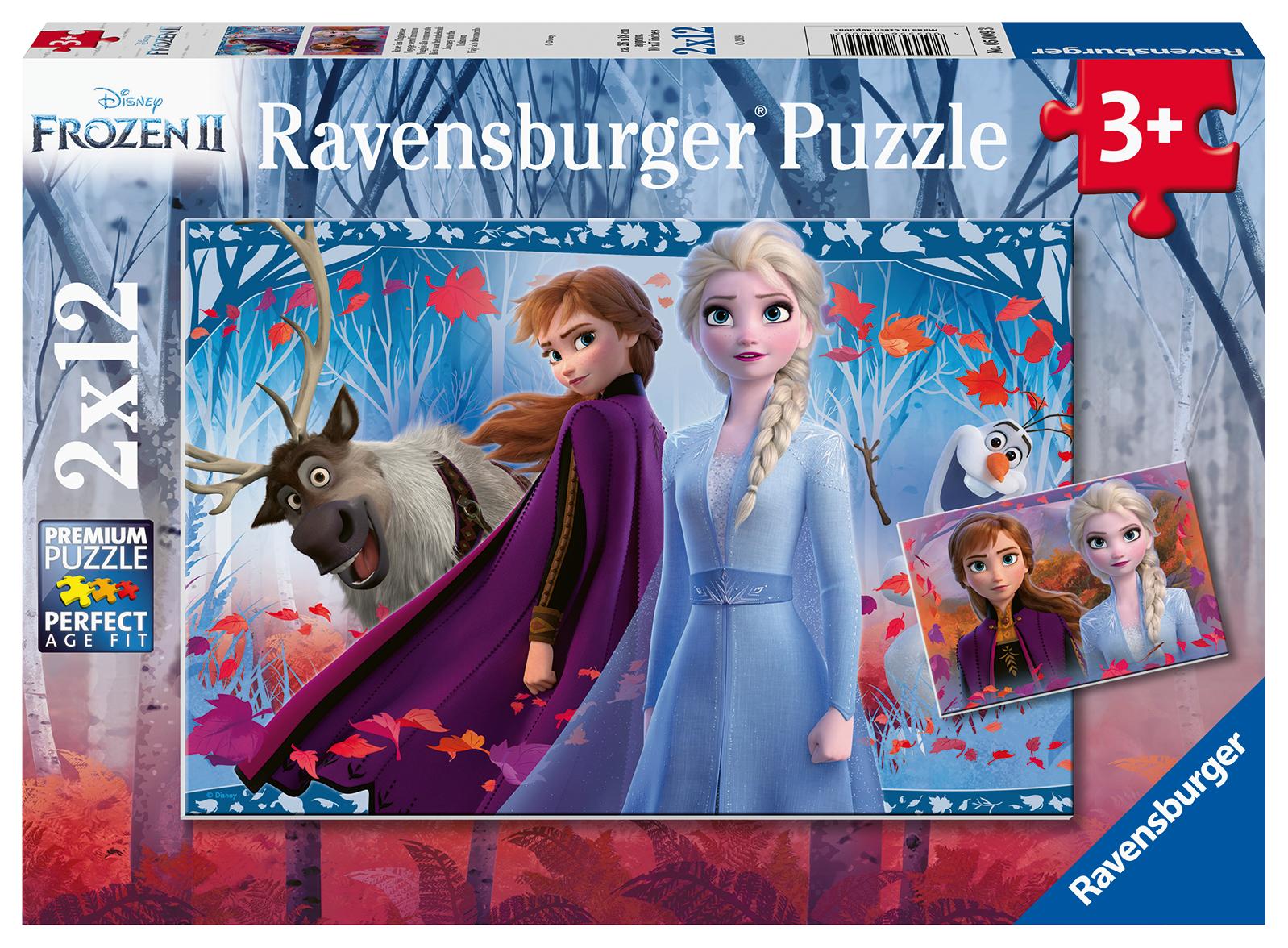Vorderes Coverbild Ravensburger Kinderpuzzle - 05009 Reise ins Ungewisse - Puzzle für Kinder ab 3 Jahren,  mit 2x12 Teilen, Puzzle mit Disney Frozen
