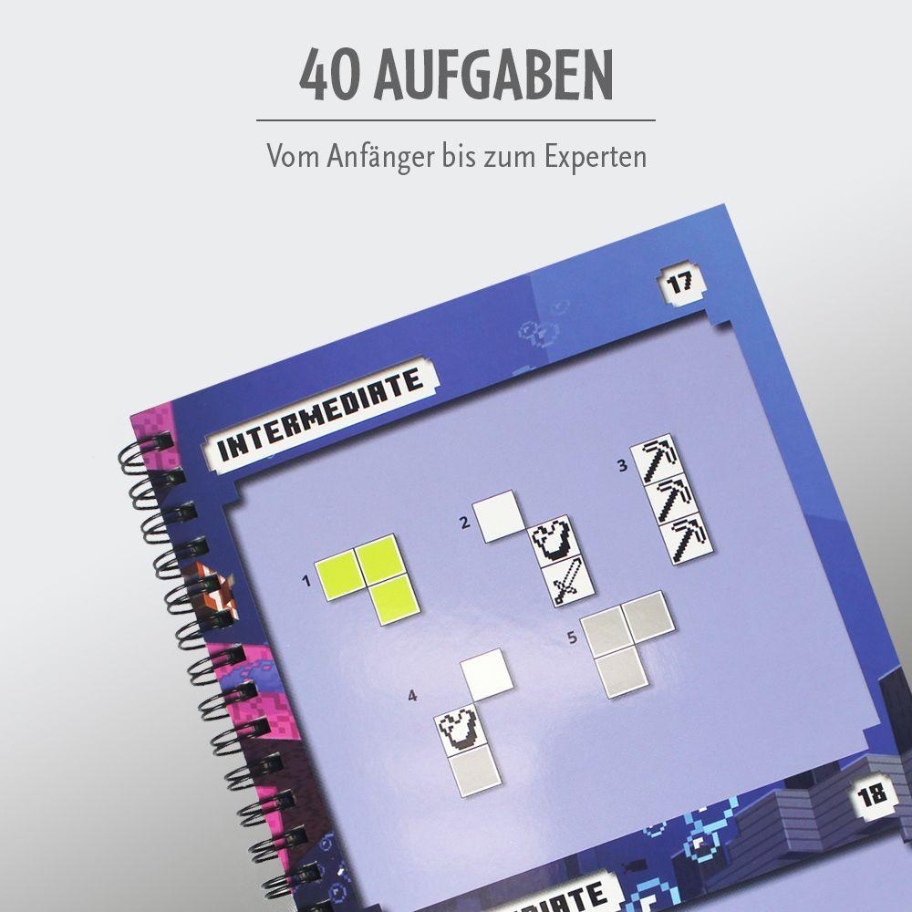 Beispielinhalt (Bild) ThinkFun - 76402 - Minecraft - Das magnetische Reisespiel. Perfekt für die Reise und als Geschenk! Ein Logikspiel nicht nur für Minecraft-Fans
