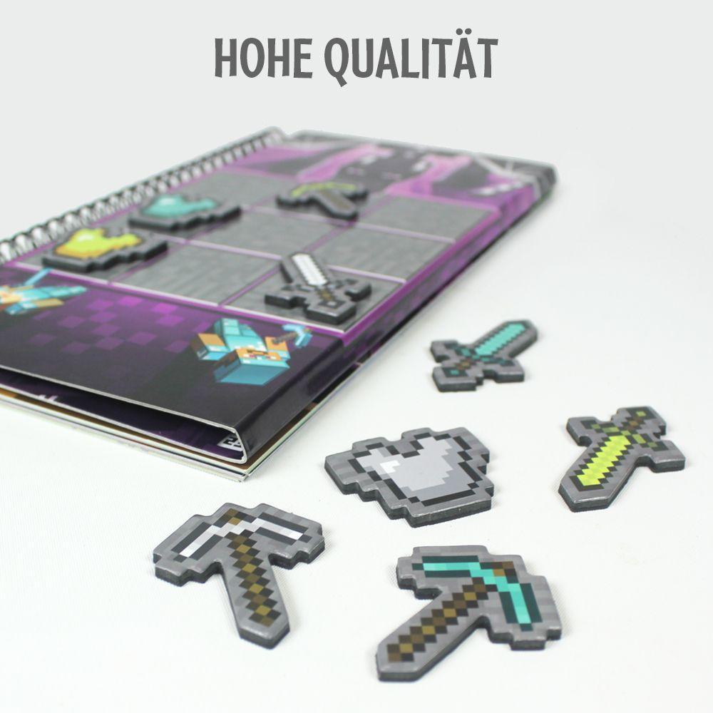 Beispielinhalt (Bild) ThinkFun - 76402 - Minecraft - Das magnetische Reisespiel. Perfekt für die Reise und als Geschenk! Ein Logikspiel nicht nur für Minecraft-Fans