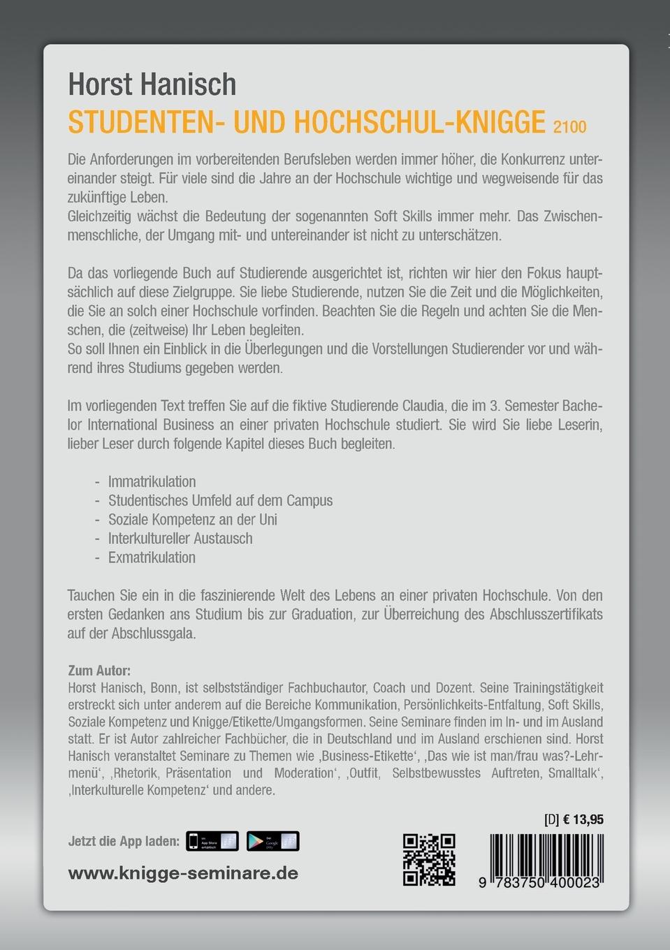 Rückseitencover Hochschul-Knigge 2100