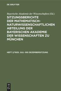 Vorderes Coverbild Juli- bis Dezembersitzung