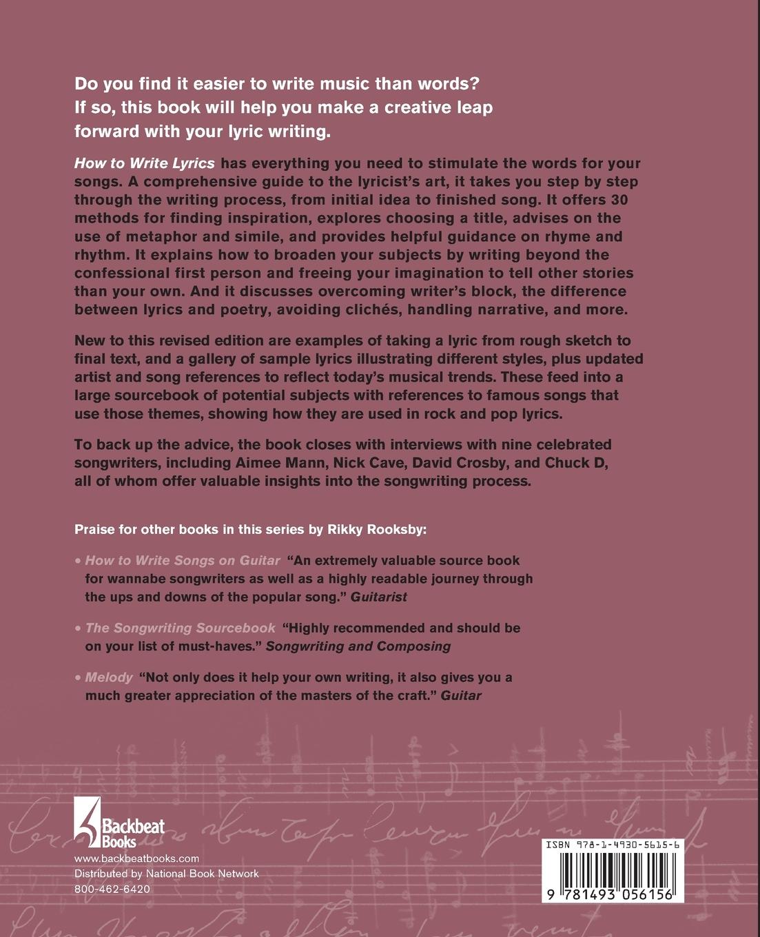 Rückseitencover How to Write Lyrics