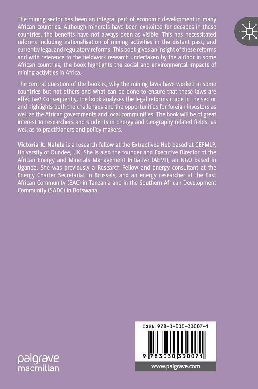Rückseitencover Mining and the Law in Africa