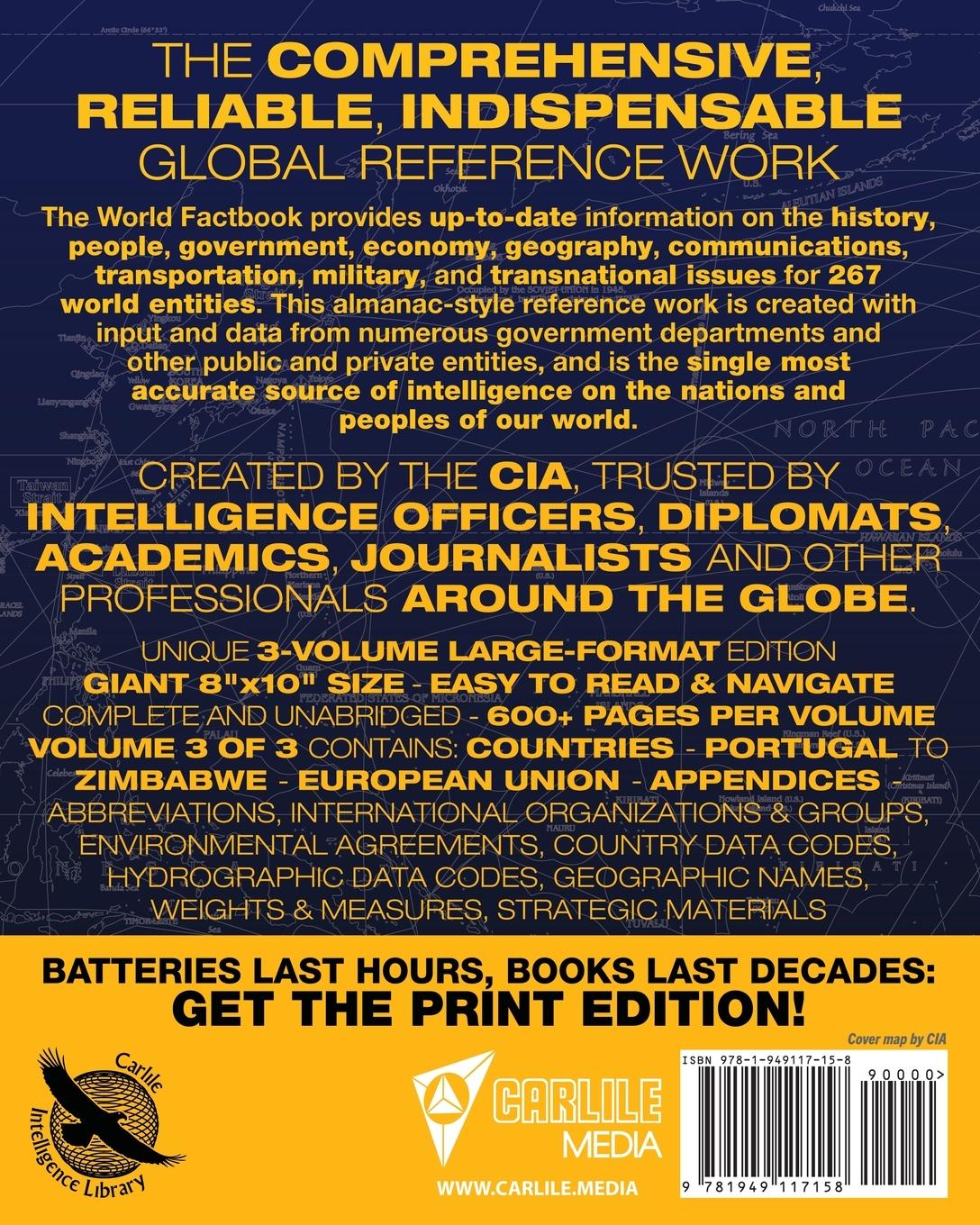 Rückseitencover The CIA World Factbook Volume 3 - Full-Size 2020 Edition