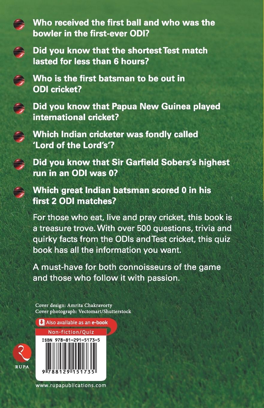 Rückseitencover CRICKET QUIZ BOOK