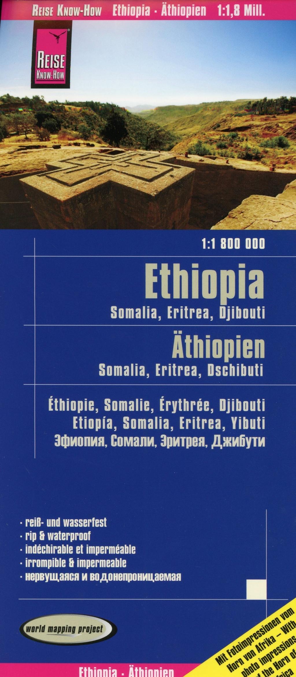 Vorderes Coverbild Reise Know-How Landkarte Äthiopien, Somalia, Eritrea, Dschibuti / Ethiopia, Somalia, Djibouti, Eritrea (1:1.800.000)