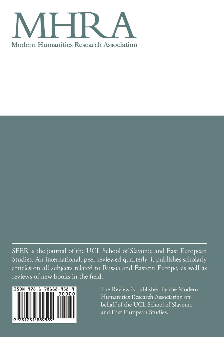 Rückseitencover Slavonic & East European Review (98