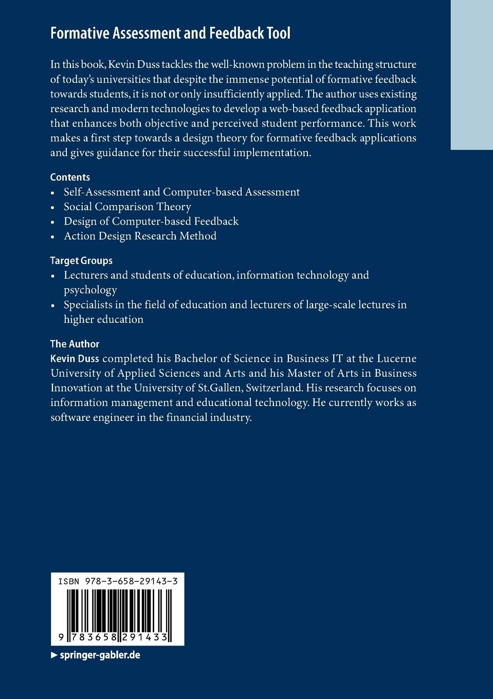 Rückseitencover Formative Assessment and Feedback Tool