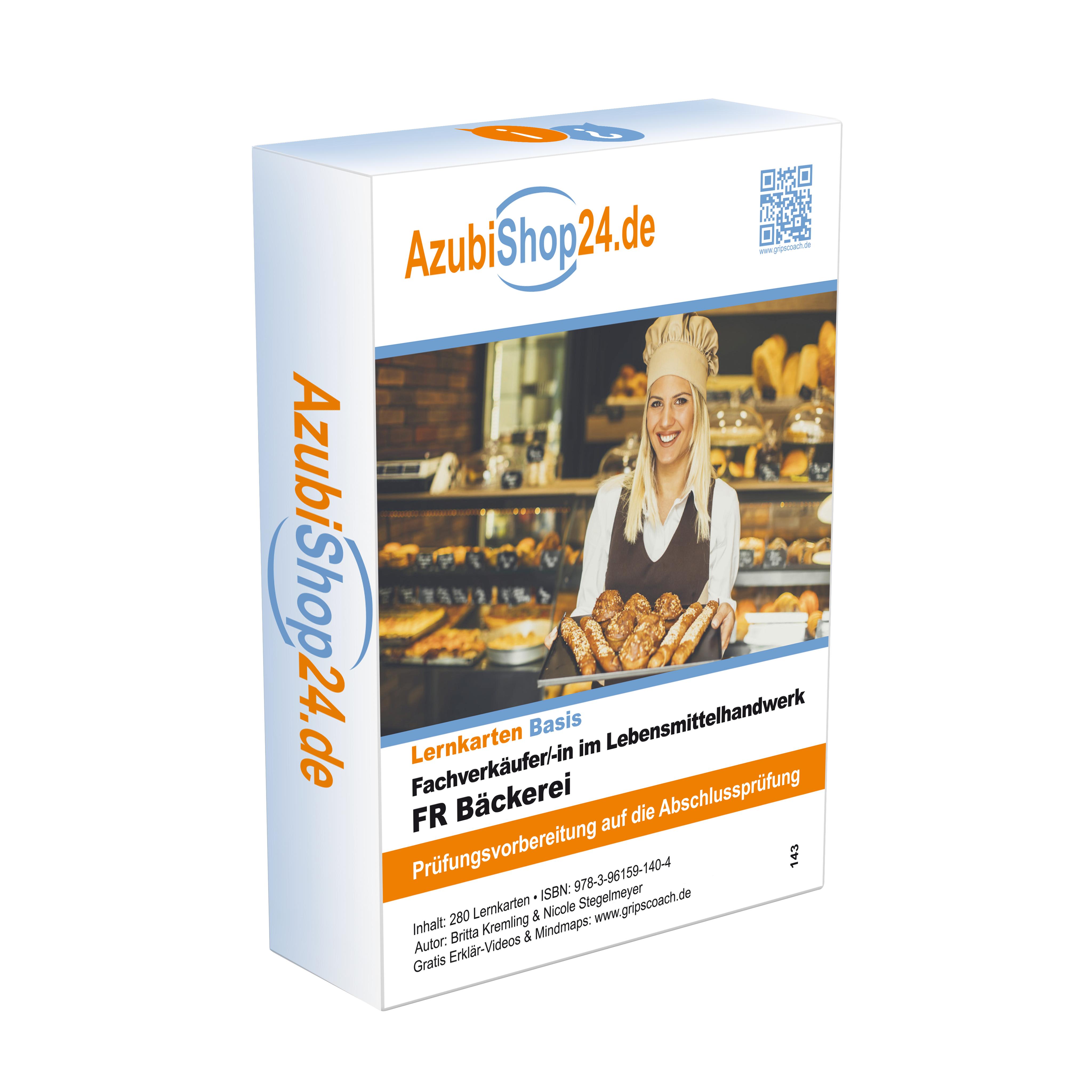 Vorderes Coverbild AzubiShop24.de Basis-Lernkarten. Fachverkäufer/in im Lebensmittelhandwerk FR Bäckerei