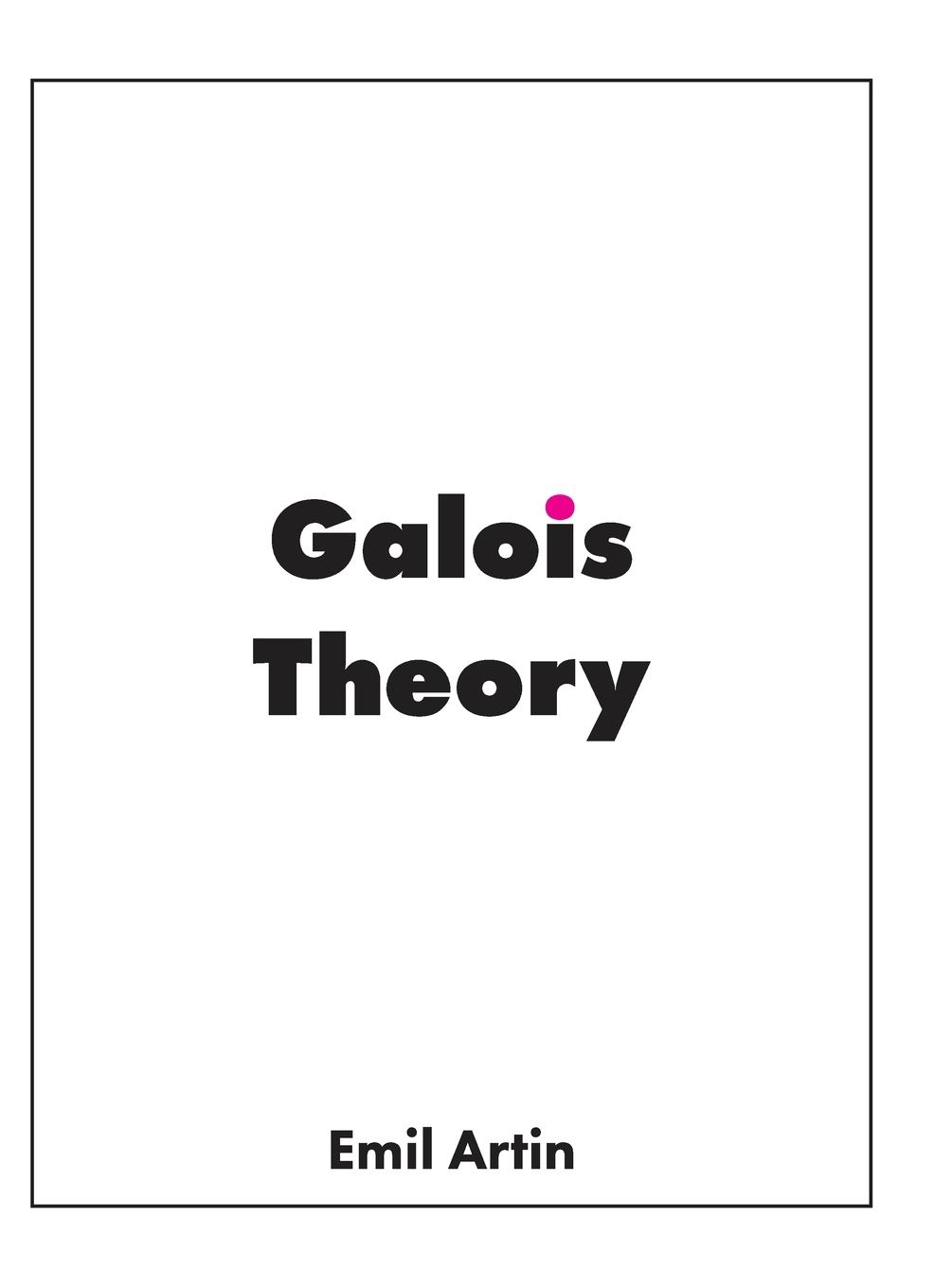 Vorderes Coverbild Galois Theory