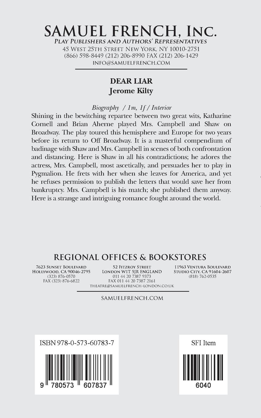 Rückseitencover Dear Liar