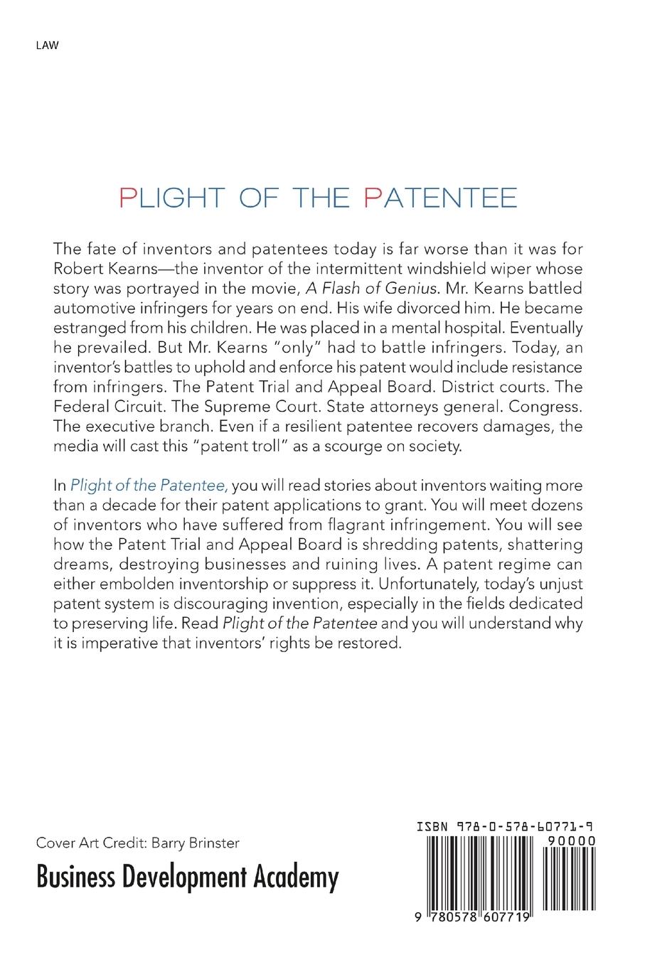 Rückseitencover Plight of the Patentee