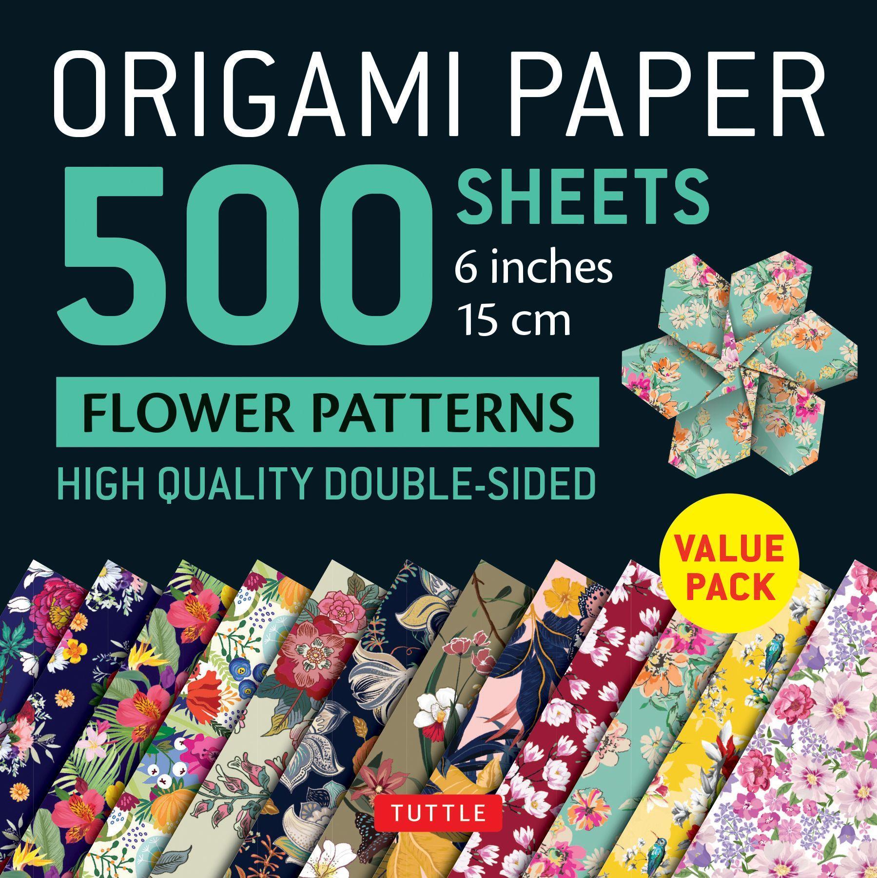 Vorderes Coverbild Origami Paper 500 Sheets Flower Patterns 6 (15 CM)