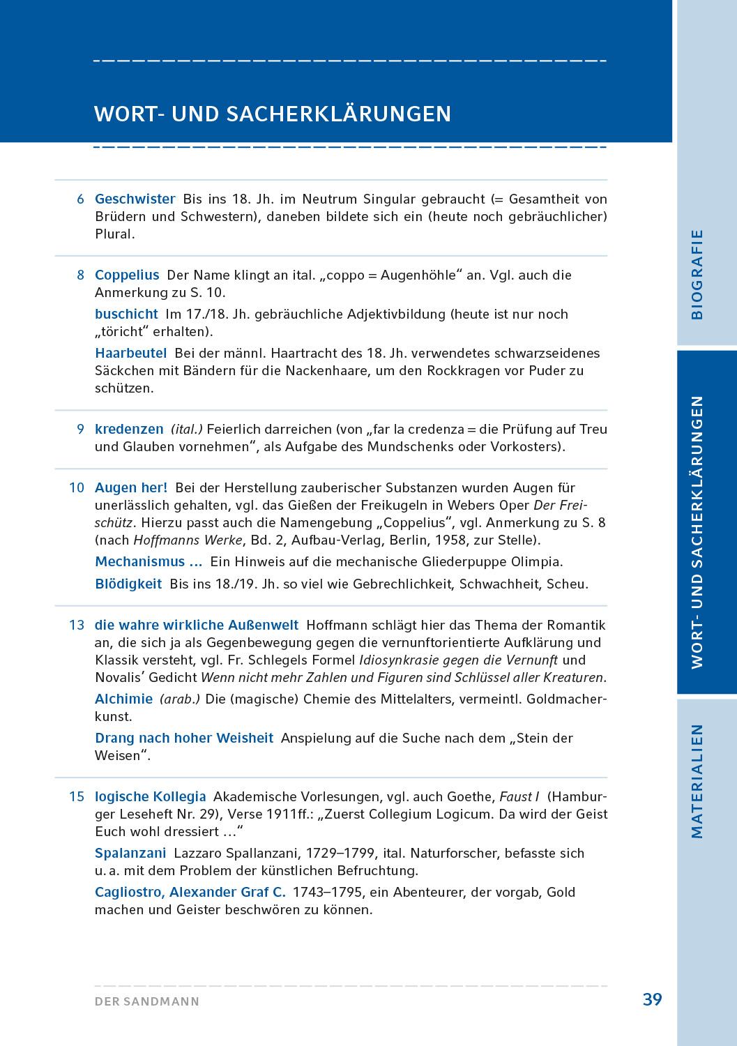 Beispielinhalt (Bild) Der Sandmann