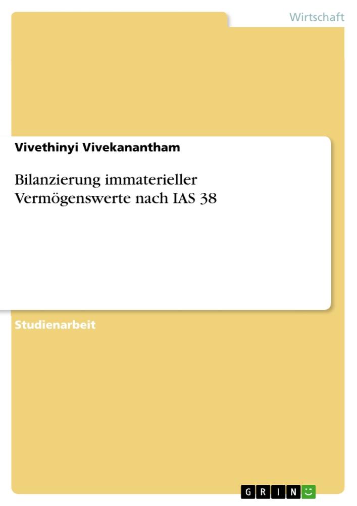 Vorderes Coverbild Bilanzierung immaterieller Vermögenswerte nach IAS 38