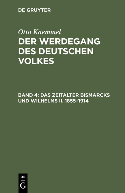 Vorderes Coverbild Das Zeitalter Bismarcks und Wilhelms II. 1855-1914