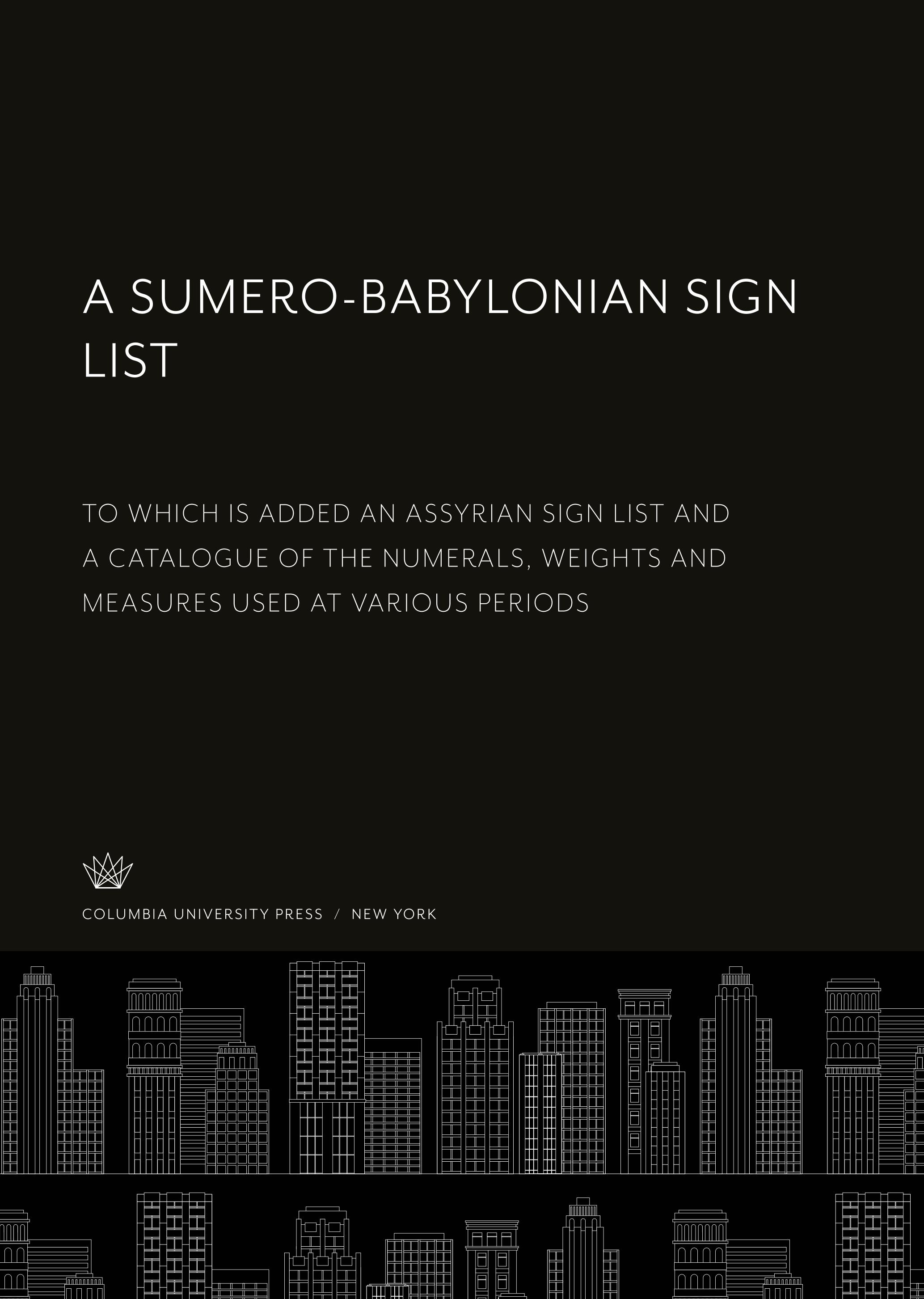 Vorderes Coverbild A Sumero-Babylonian Sign List