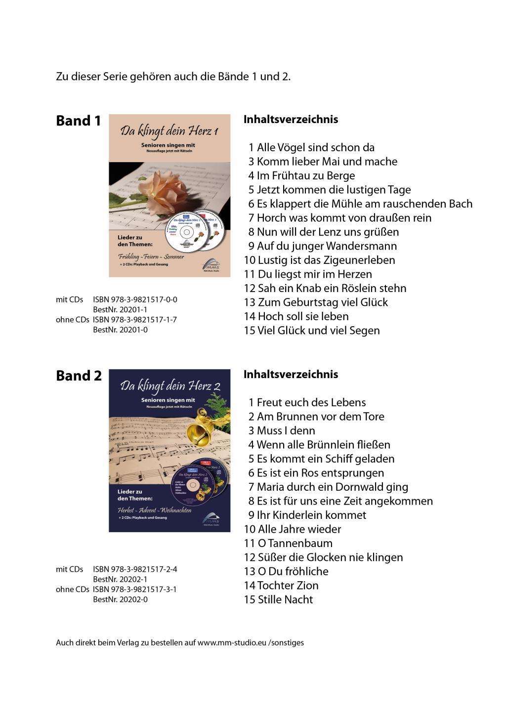 Beispielinhalt (Bild) Da klingt dein Herz 3 (inkl. 2 Begleit-CDs)