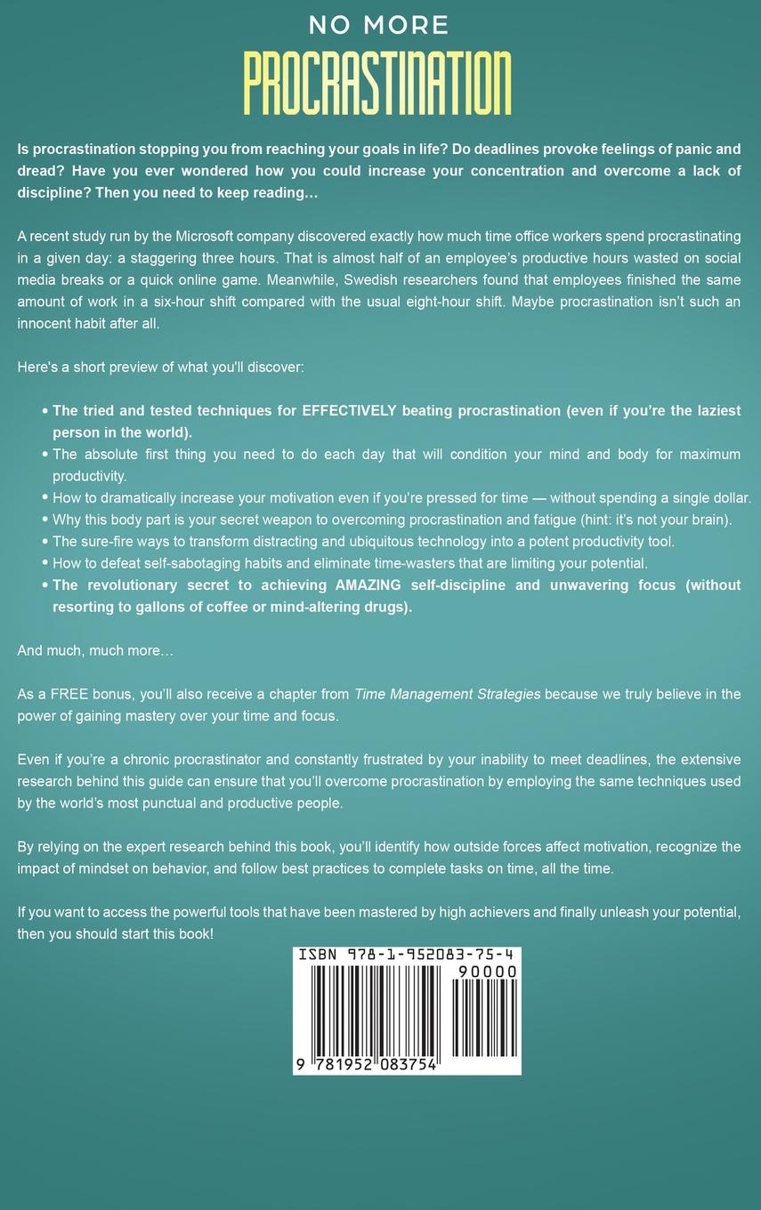 Rückseitencover No More Procrastination