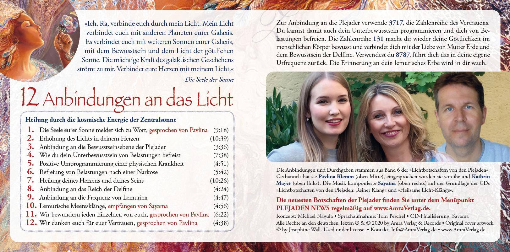 Rückseitencover Lichtbotschaften von den Plejaden [Übungs-CD 7]