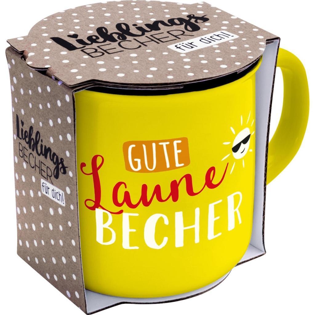 Beispielinhalt (Bild) Gruss und Co 45786 Becher Gute Laune, New Bone China Porzellan, 35 cl