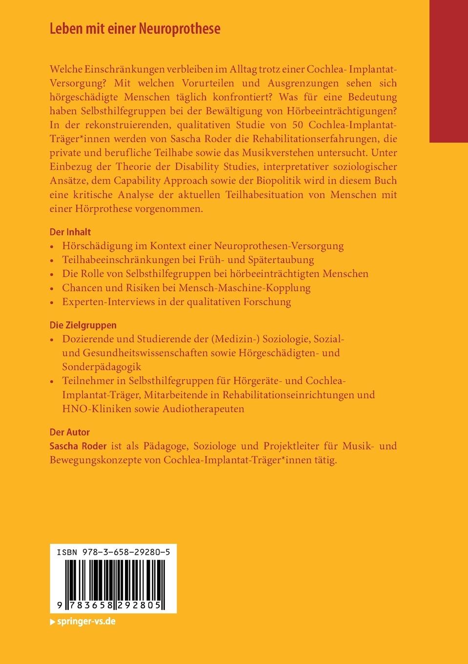 Rückseitencover Leben mit einer Neuroprothese