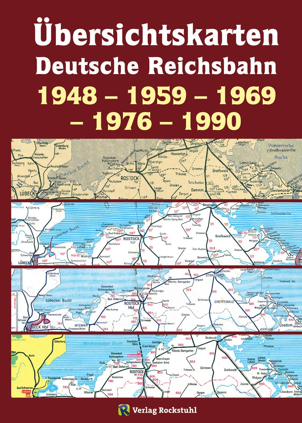 Vorderes Coverbild Übersichtskarten der Deutschen Reichsbahn 1948 - 1959 - 1969  - 1976 - 1990