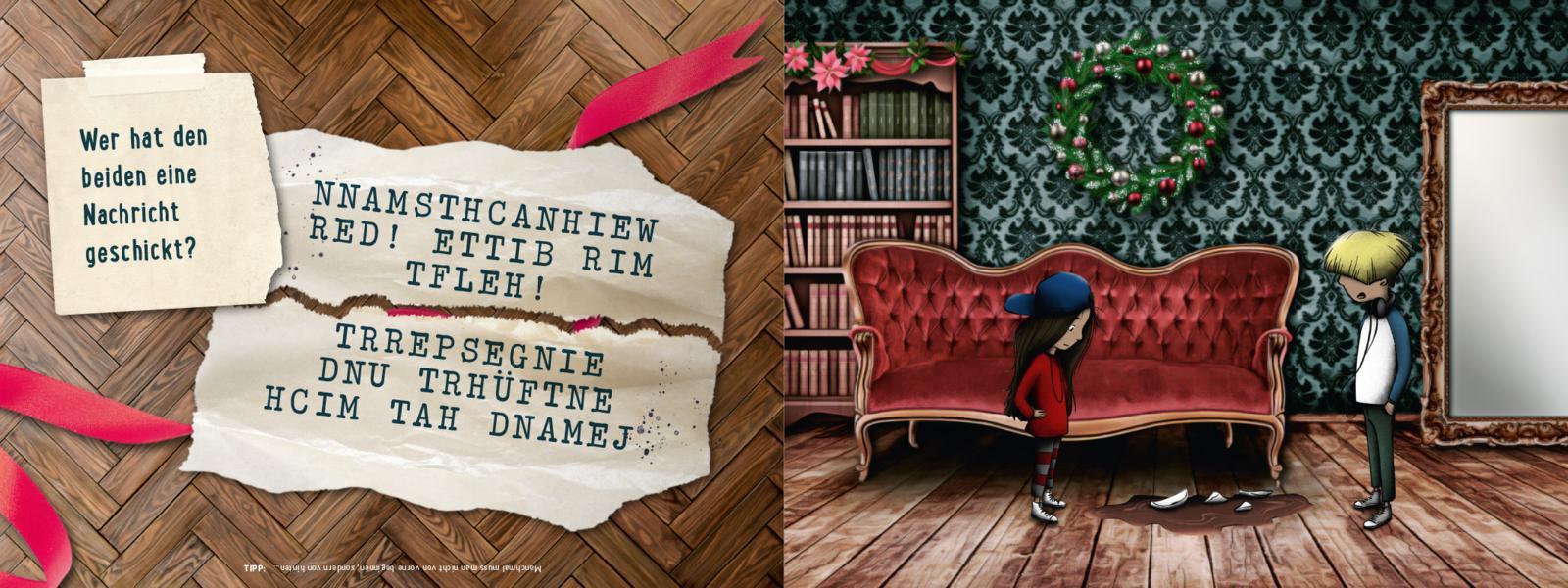 Beispielinhalt (Bild) Escape Room Adventskalender. Die drei unheimlichen Geschenke