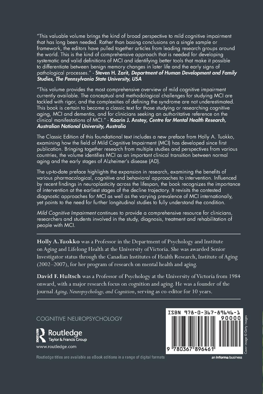 Rückseitencover Mild Cognitive Impairment