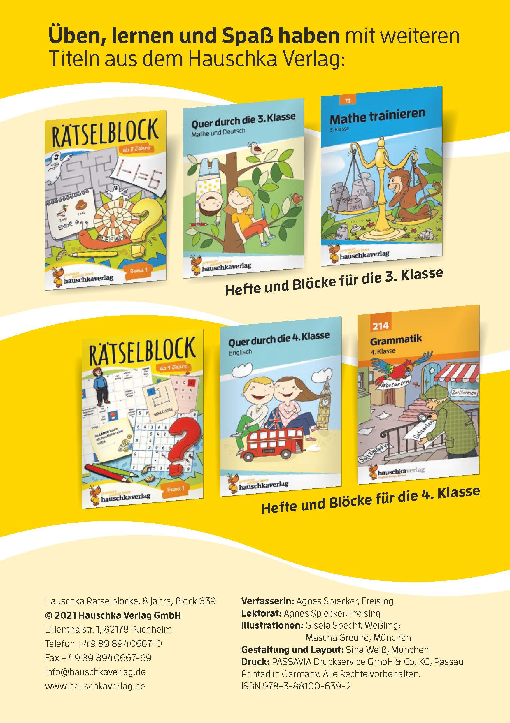 Beispielinhalt (Bild) Rätselblock ab 8 Jahre - Band 2