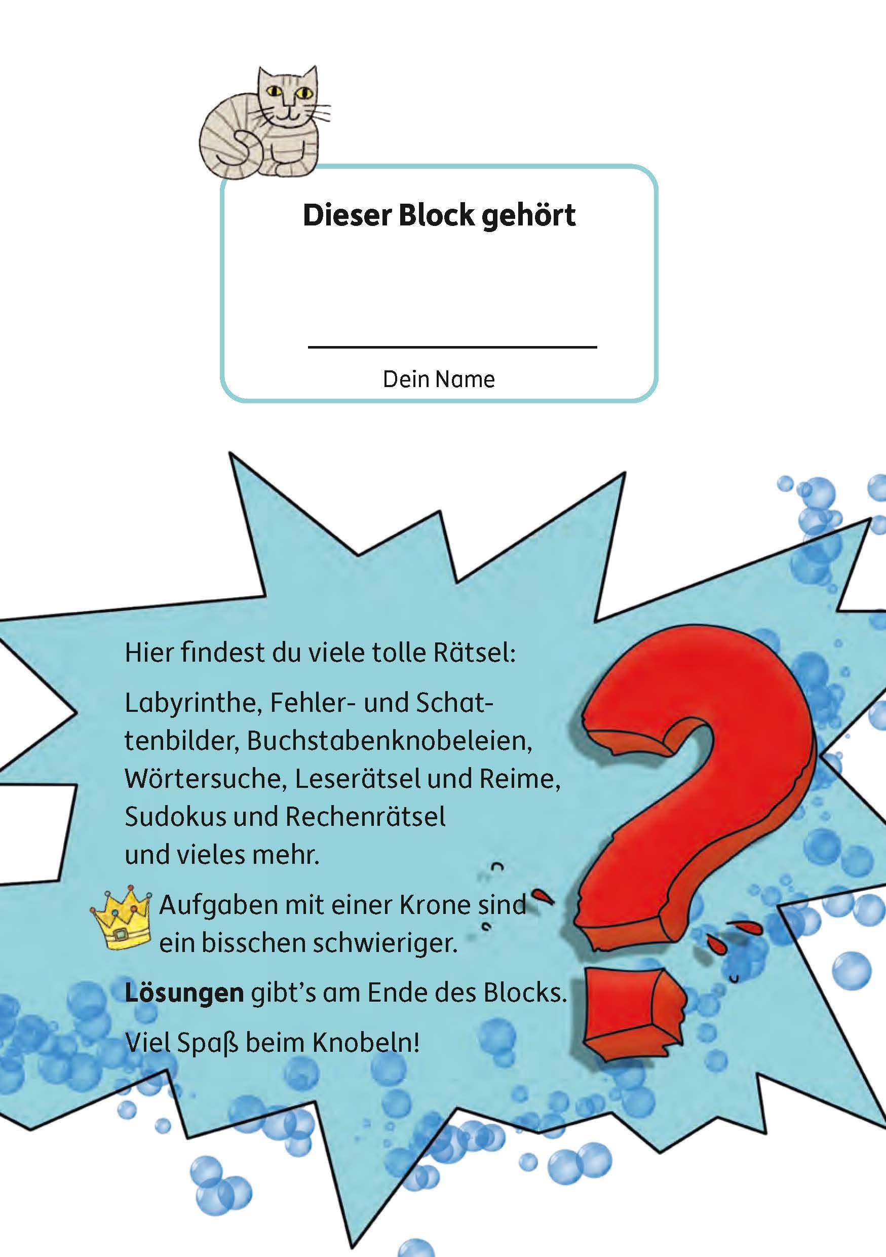 Beispielinhalt (Bild) Rätselblock ab 9 Jahre - Band 2