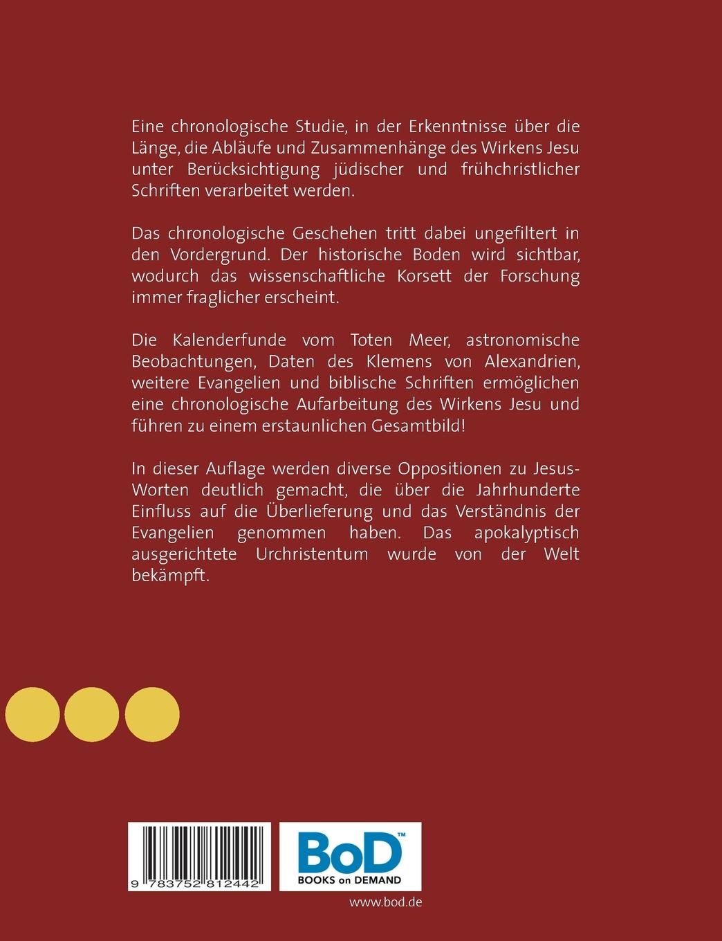 Rückseitencover Die Ordnung der vier Evangelien