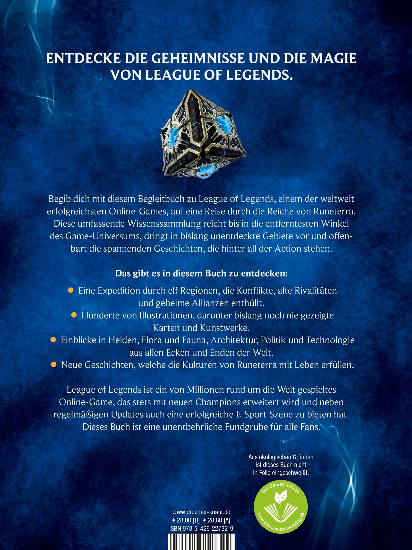 Rückseitencover League of Legends. Die Reiche von Runeterra