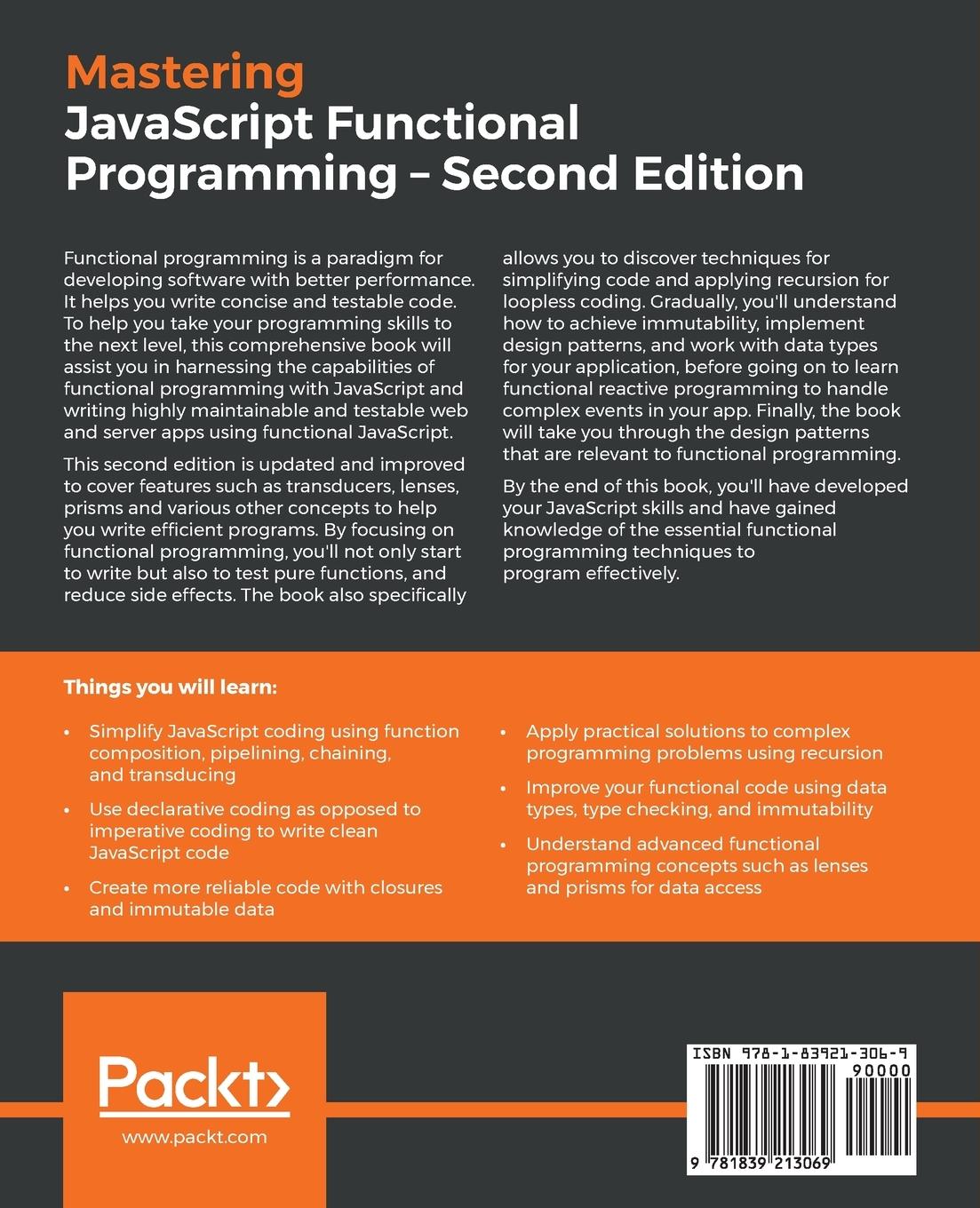 Rückseitencover Mastering JavaScript Functional Programming - Second Edition