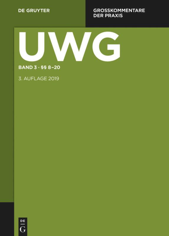 Vorderes Coverbild UWG. §§ 8-20; § 23 GeschGehG; Register