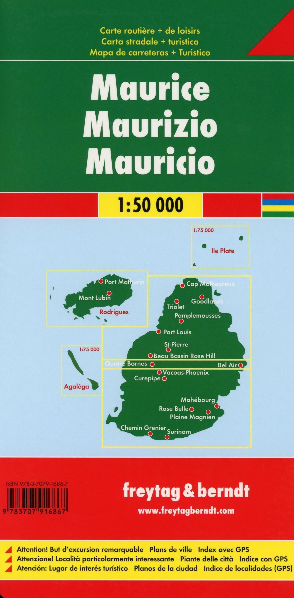 Beispielinhalt (Bild) Mauritius - Rodrigues, Autokarte 1:50.000
