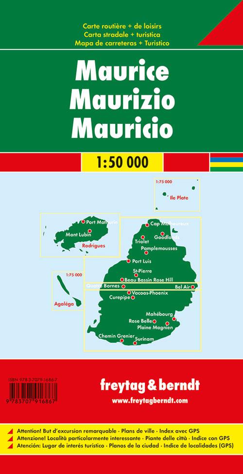Rückseitencover Mauritius - Rodrigues, Autokarte 1:50.000