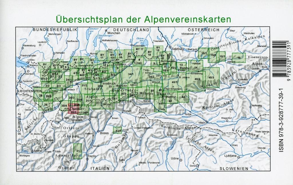 Beispielinhalt (Bild) DAV Alpenvereinskarte 30/2 Ötztaler Alpen Weißkugel 1 : 25 000