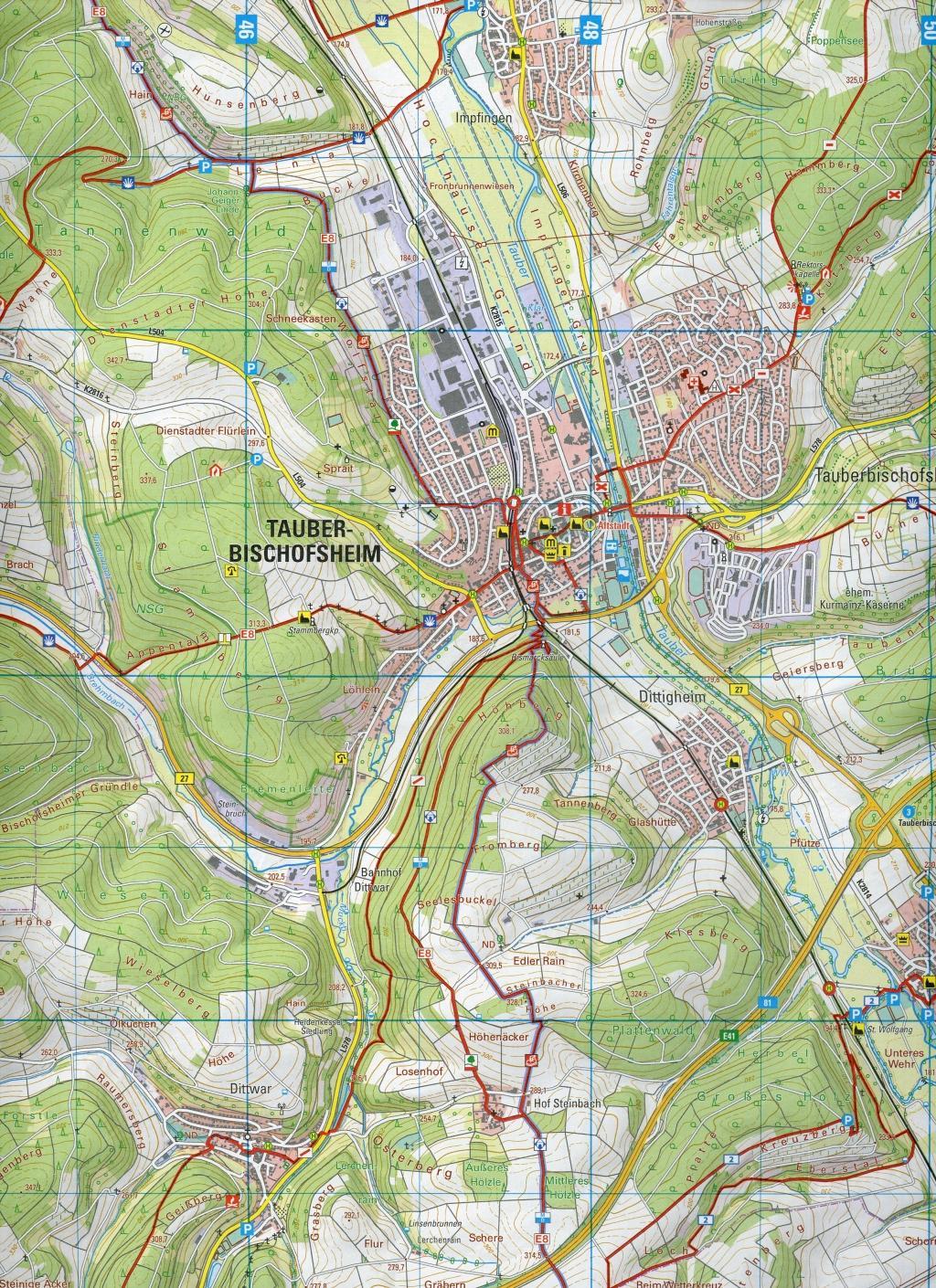 Beispielinhalt (Bild) Tauberbischofsheim 1 : 25 000