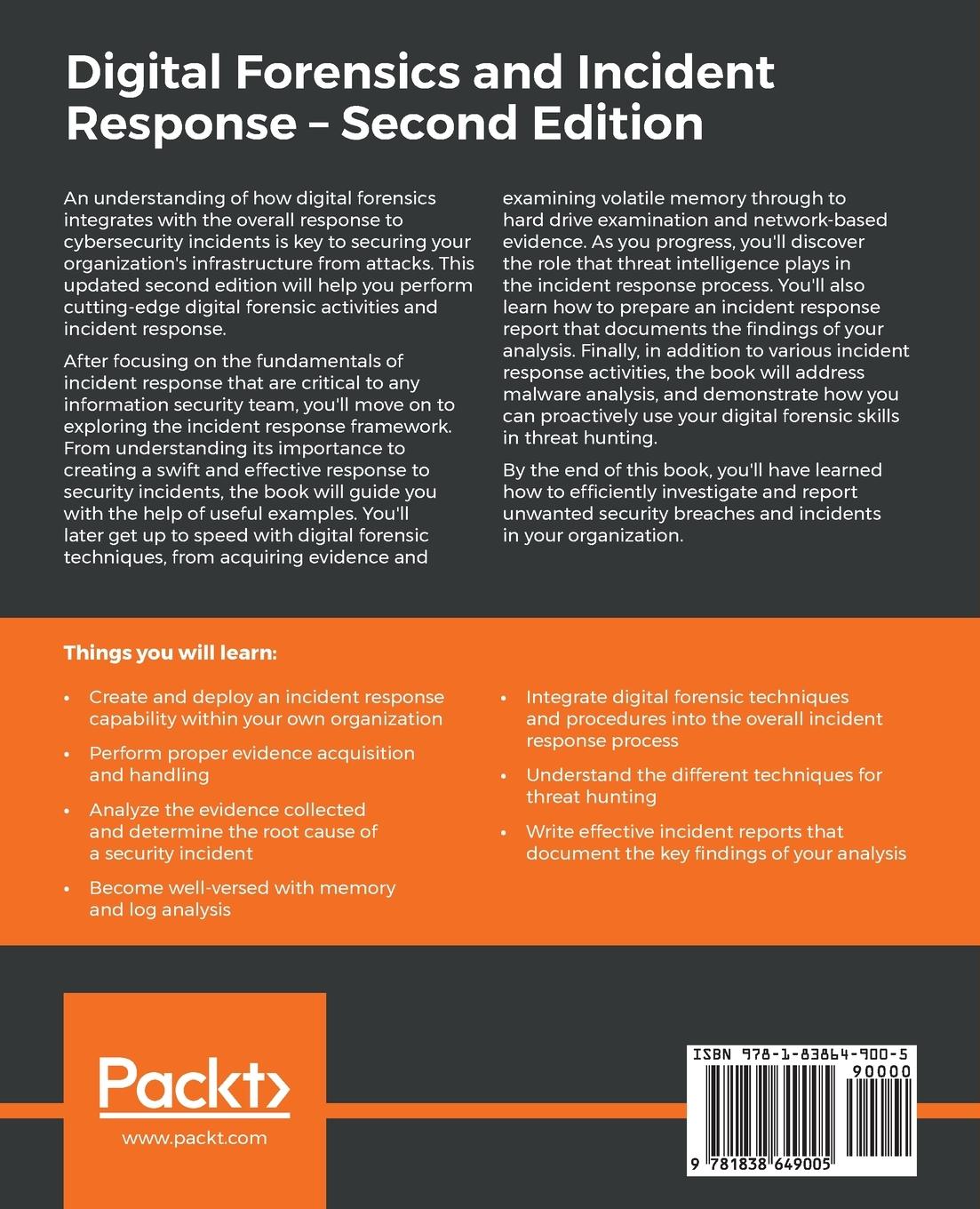 Rückseitencover Digital Forensics and Incident Response - Second Edition