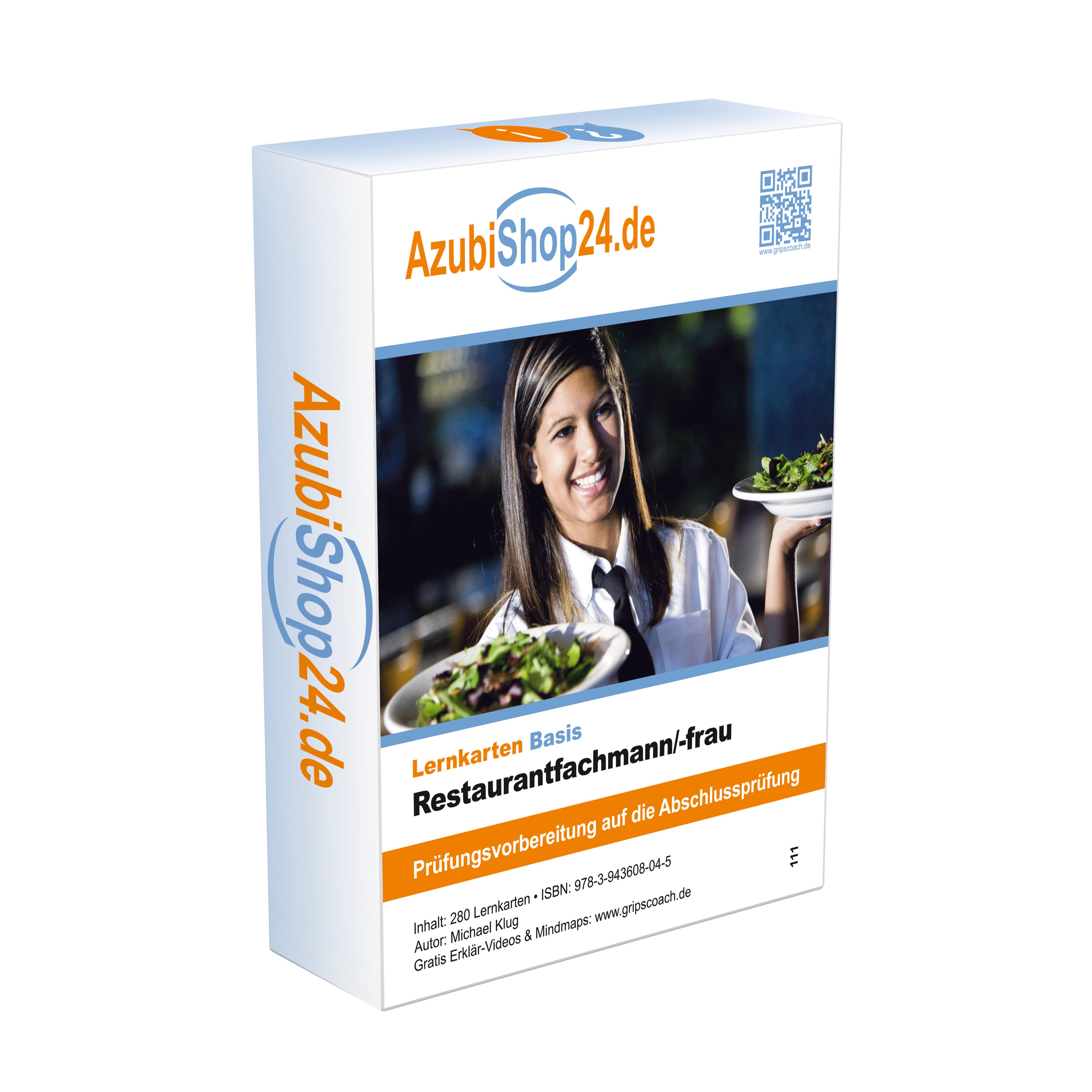 Vorderes Coverbild AzubiShop24.de Basis-Lernkarten Restaurantfachmann/-frau