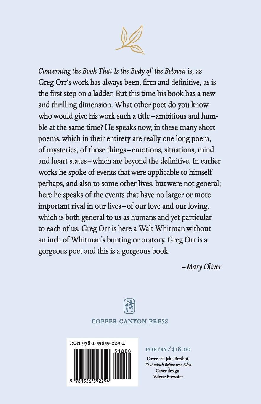 Rückseitencover Concerning the Book That Is the Body of the Beloved