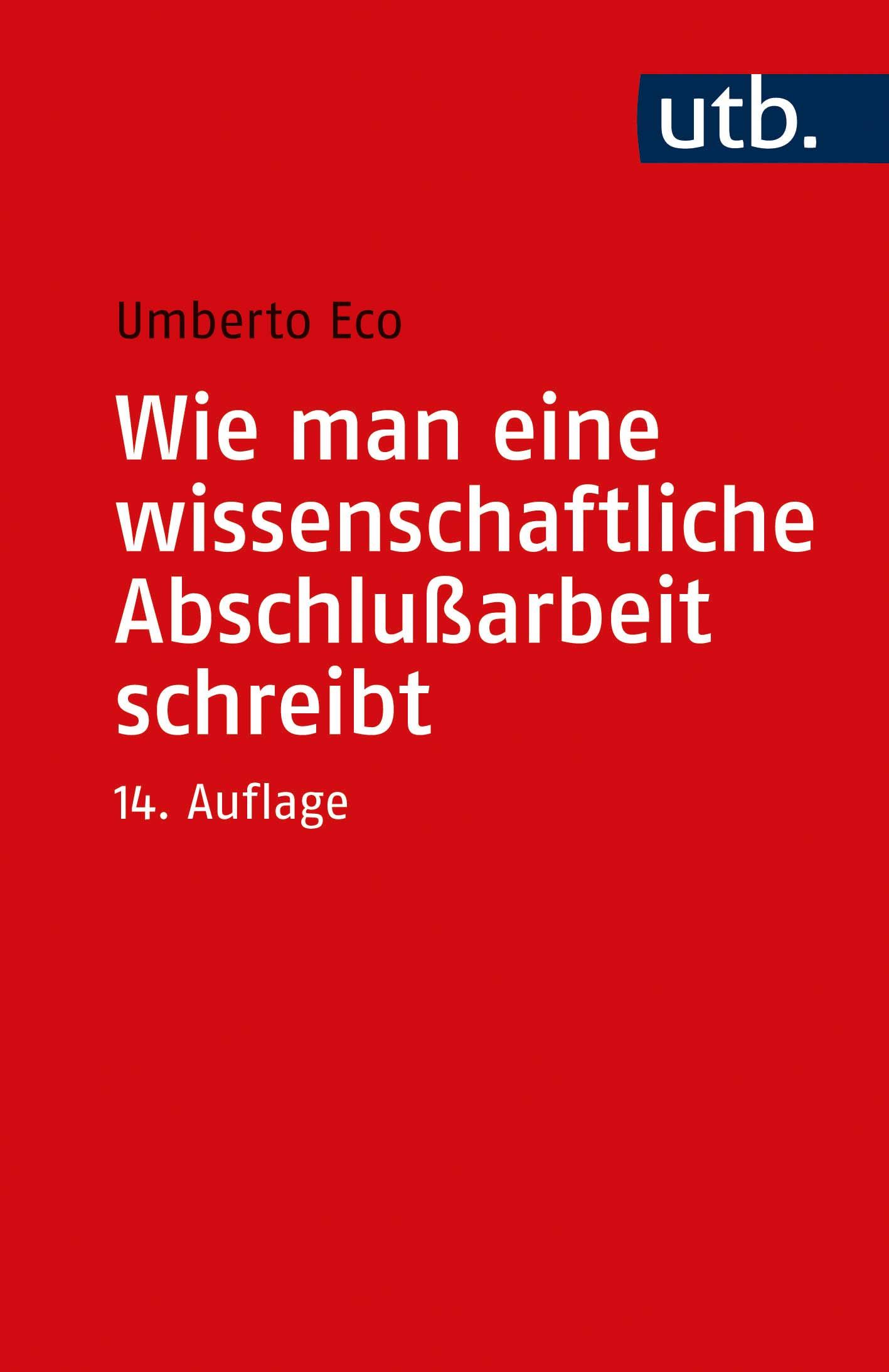 Vorderes Coverbild Wie man eine wissenschaftliche Abschlußarbeit schreibt