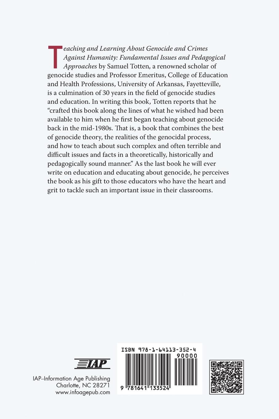 Rückseitencover Teaching and Learning About Genocide and Crimes Against Humanity