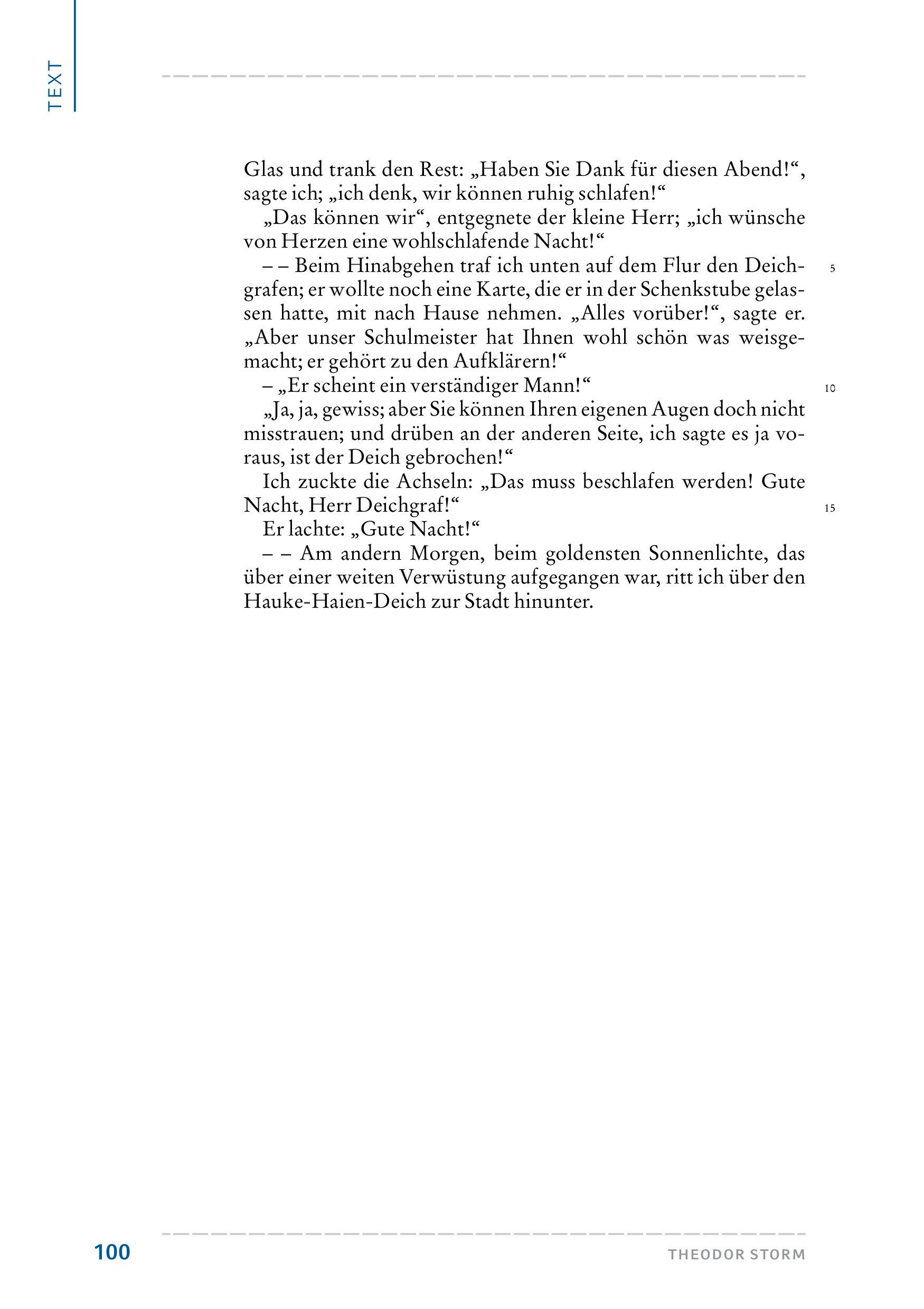 Beispielinhalt (Bild) Der Schimmelreiter. Hamburger Leseheft plus Königs Materialien